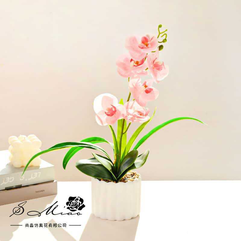 Flores falsas 7 película de flores sensación de orquídea mariposa bonsai flores de alta calidad sala de estar decoración floral decoración de imitación maceta image 4