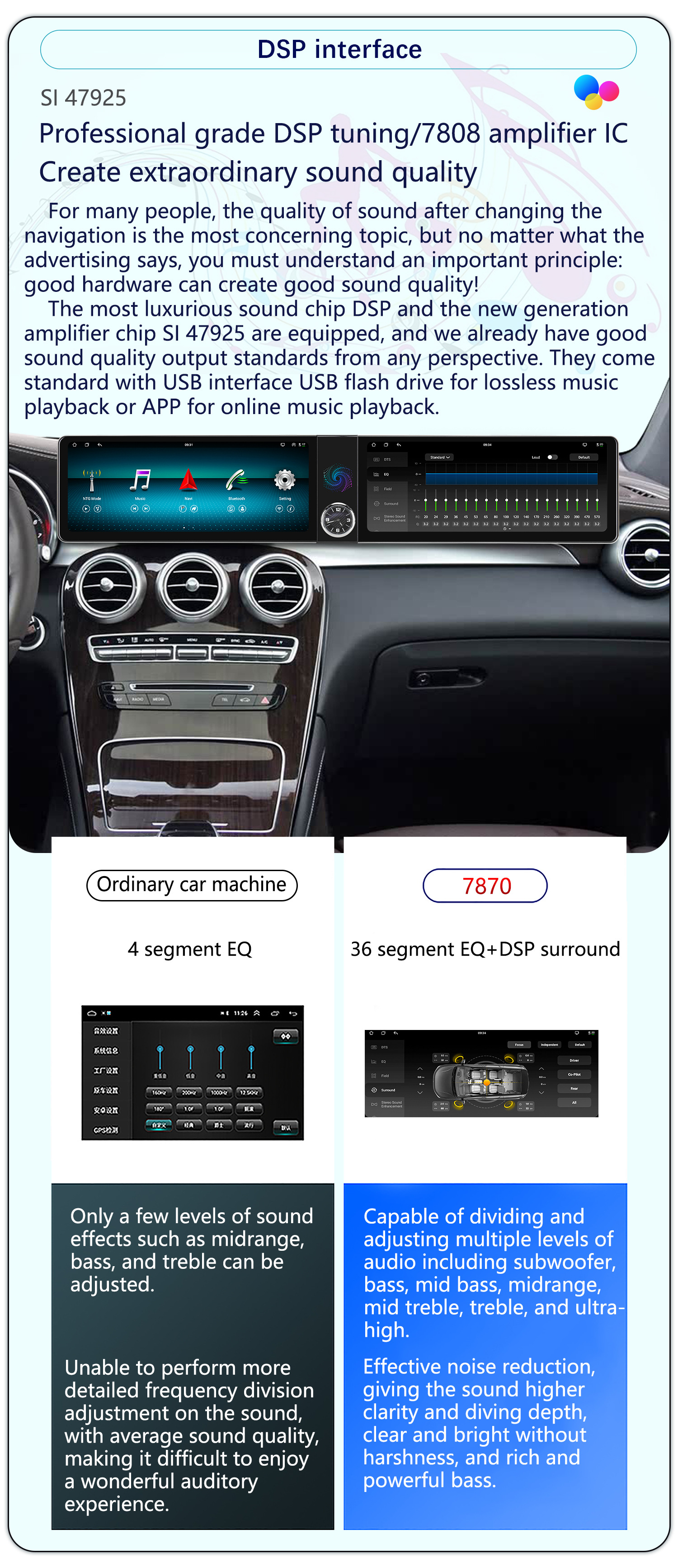 Suitable for 26inch Mercedes-Benz Glc/C/W205 Android Dual-Screen Lcd Instrument Panel Android Central Control Large-Screen Navigator