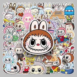 50 Pieces of Labubu Stickers, Creative and Cute Labubu Kawaii Graffiti Goo Card Waterproof Mobile Phone Case Handbook Stickers