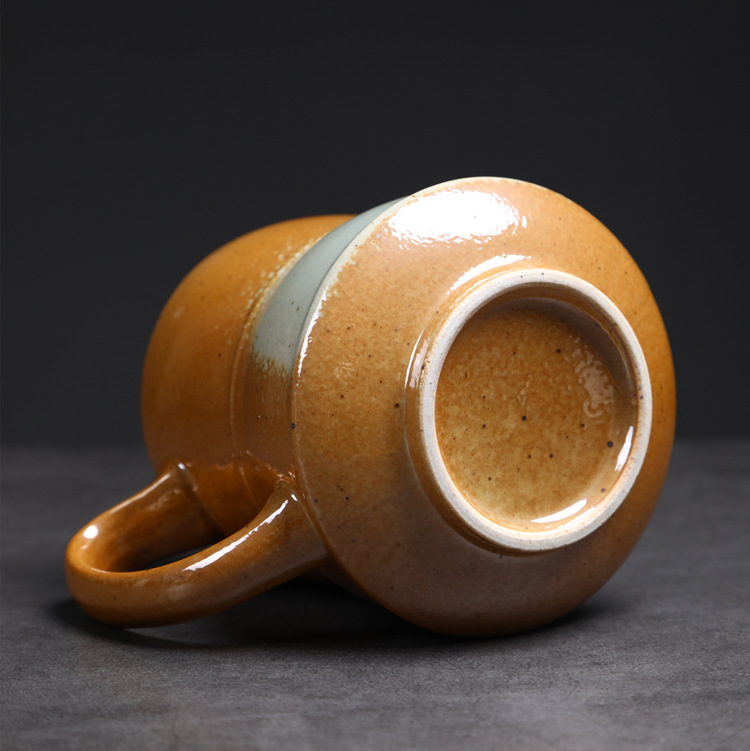 Large Ceramic Mug Vintage Style Kiln Fired Water Coffee Cup_voghion.com