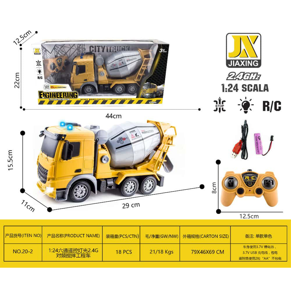 Transfronterizo 1: 18 juguetes de ingeniería de control remoto para niños luz música 2.4G seis conexiones inalámbricas coche eléctrico control remoto al por mayor