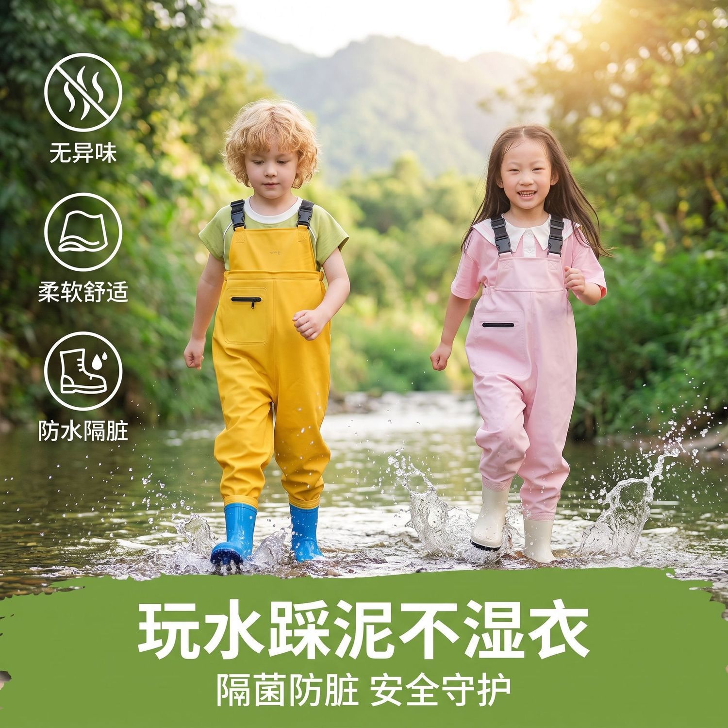 Hongyuan children's wetsuit for beach activities, water play, and wading
