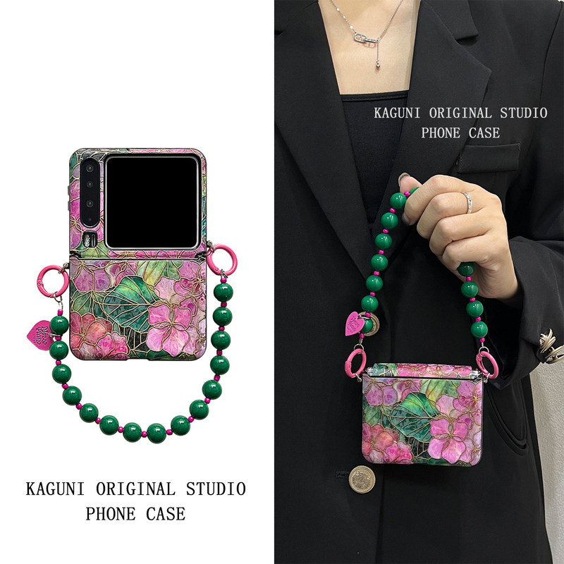 Vintage gilded hydrangea case suitable for PuraX mobile phone, foldable screen zflip8, full-axis protection, anti-drop cover