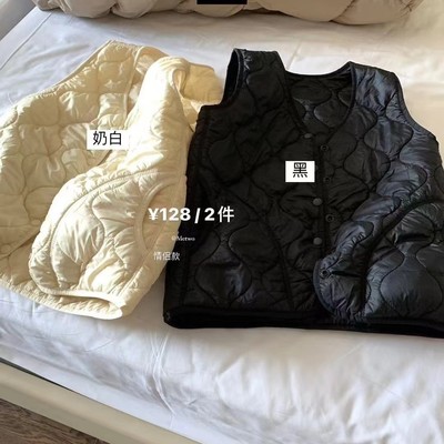 metwo綿羊馬甲疊加充氣絨雙夾層雙倍蓄熱舒適q秋冬三明治內搭馬甲