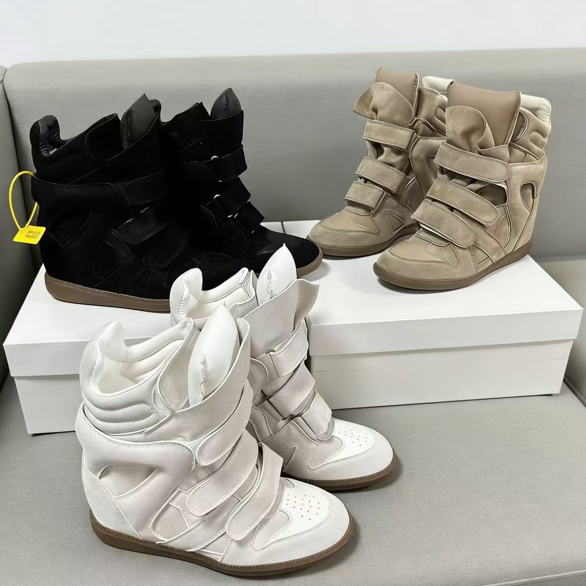 European and American Style Invisible Inner Height Increasing Women's Shoes 2025 Popular High-Top Casual Sports Shoes