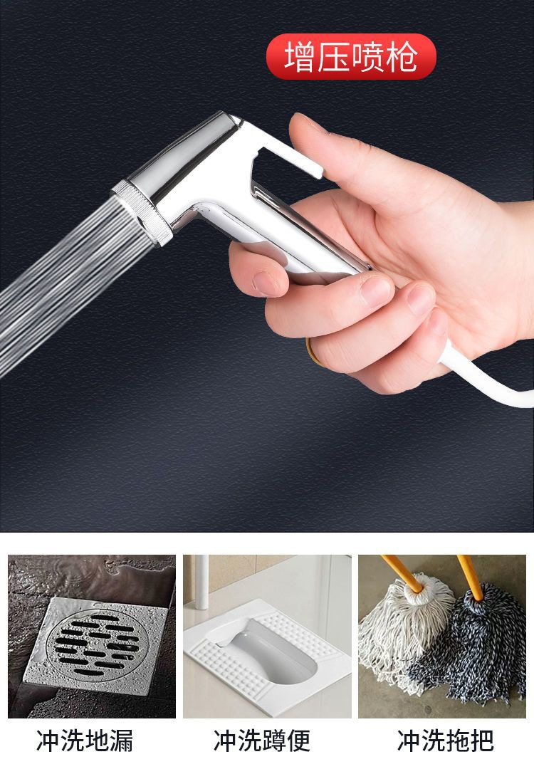 Bathroom household toilet flushing tank set, toilet squat toilet, large flushing force, thickened non-drilling wall-mounted water tank undefined
