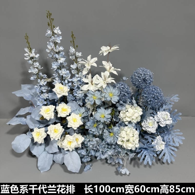 Flor de la boda de la flor Chiyeya rosa roja fila de orquídeas fila de flores bosque escena de compromiso decoración de la boda fondo de decoración