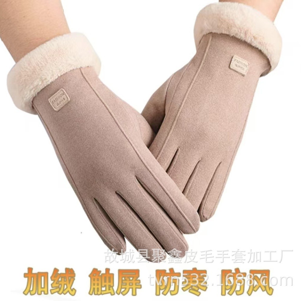 秋冬のアウトドア用暖かいベルベット防寒サイクリングベルベット手袋、指タッチスクリーン付き、滑り止め、卸売在庫あり