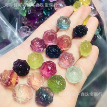天然莹石吊坠莲花吊坠含苞立体饱满通透干净鲜艳裸石镶嵌配件批发