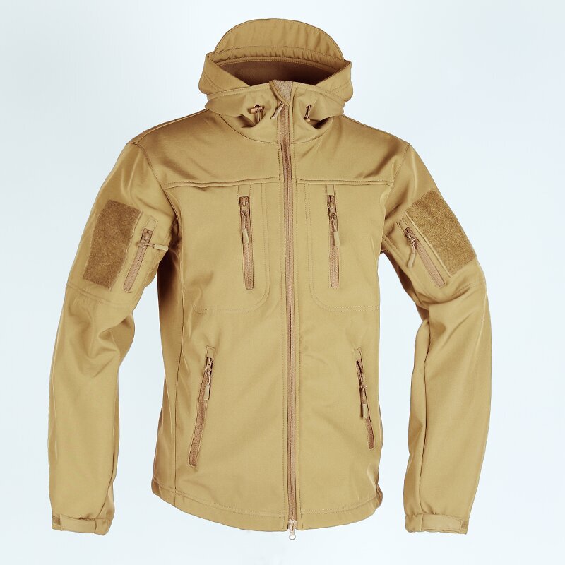 Outdoor Tactical Jacket Men's Autumn and Winter fleece-lined Soft Shell Jacket Warm Riding Mountaineering Suit Waterproof Functional Jacket Coat