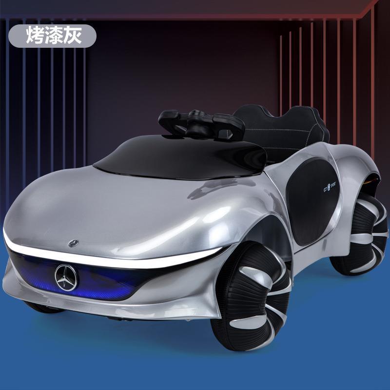 Nuevo Concepto de coche eléctrico para niños de cuatro ruedas doble coche de control remoto para bebés Coche de juguete recargable para niños puede sentarse Carro de bebé