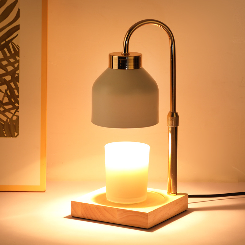 Lámpara de aromaterapia lámpara de cera de fusión vela de aceite esencial lámpara de vela de fusión dormitorio simple creativo decoración libre de fuego ajustable