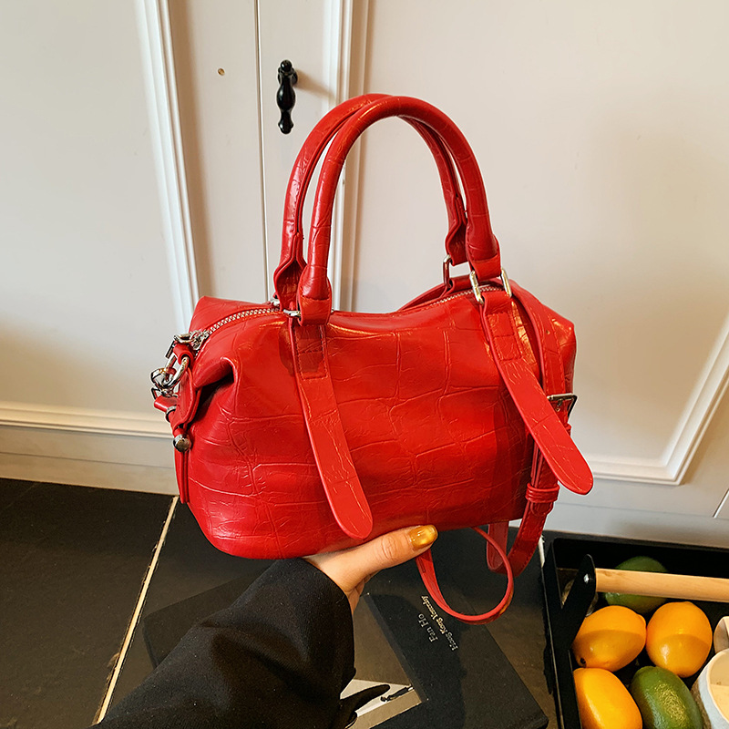 Nuevo comercio exterior transfronterizo 2025, bolso con patrón de piedra, bolso de hombro salvaje de estilo occidental para mujer, bolso de mensajero simple de moda