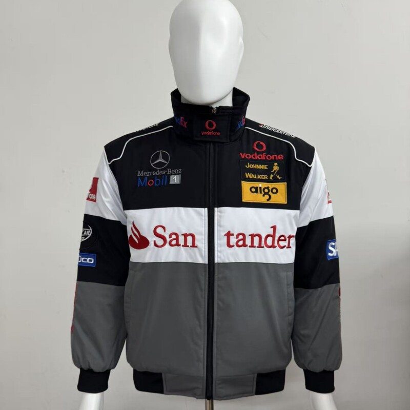 F1 Mercedes Racing Team Racing Suit Mercedes Embroidered Jacket Motorcycle Riding Suit American-Style Cotton Jacket Custom-Made