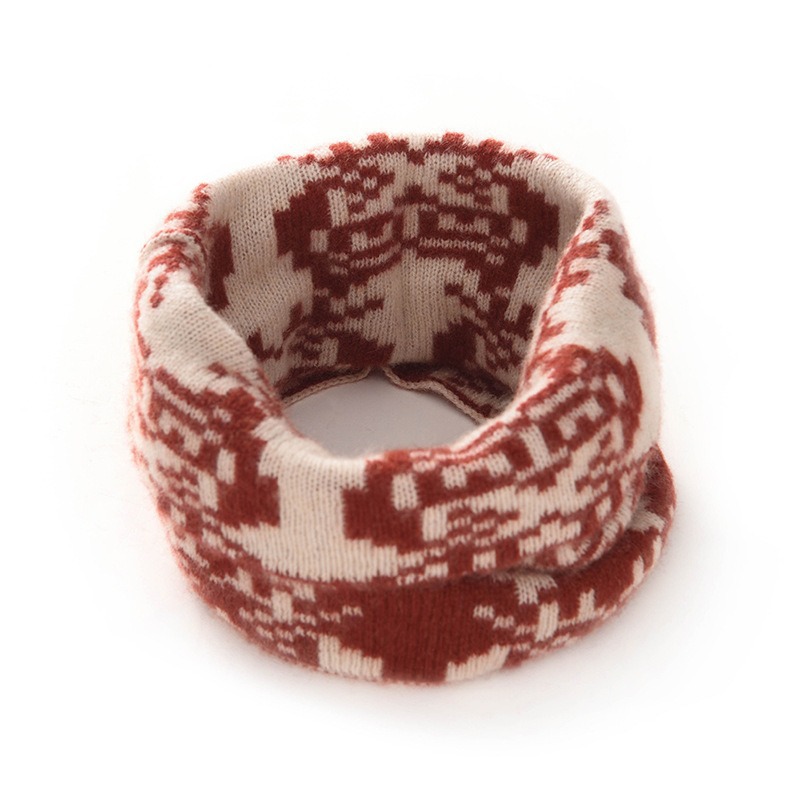 Manufacturer Cross-Border Wholesale Cashmere Wool Blend Vintage Jacquard Knitted Pullover Cashmere Neck Warmer in Stock