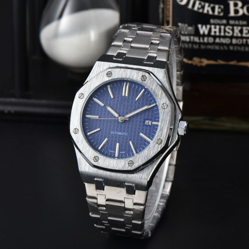 New Model Mechanical Men's Oak a Brand Automatic Business Watch with Diamond-Shaped Design, Heavy and Elegant Stainless Steel, High-Quality Calendar