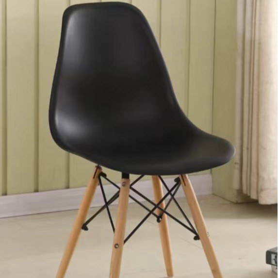 Sillas de plástico de piernas de madera de color sillas de comedor de estilo simple sillas de comedor de restaurantes hoteles sillas de conversación de relajación fabricantes