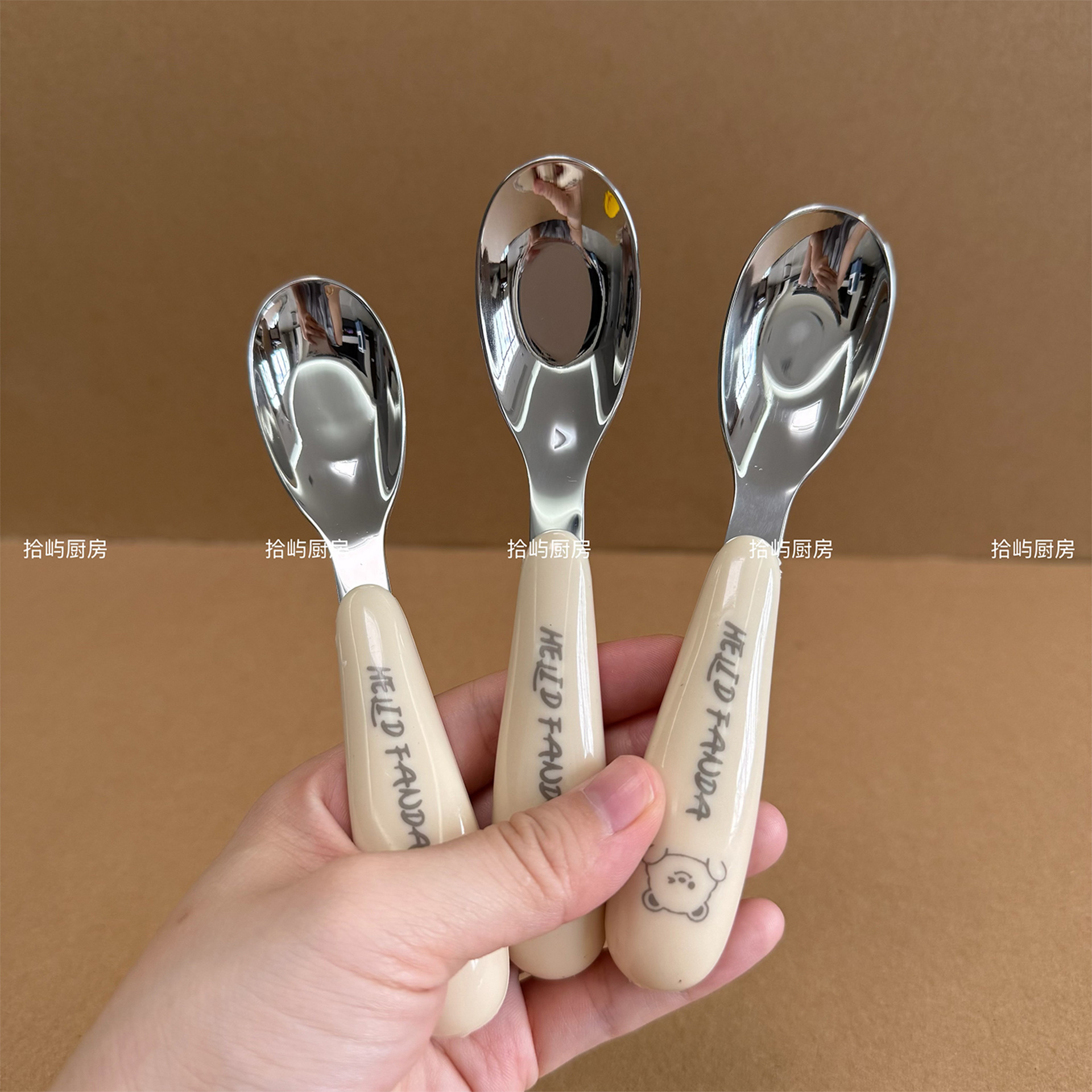 304 Stainless Steel Spoon and Fork Set for Home Use, Children's Feeding Spoon, Cartoon Tableware Set