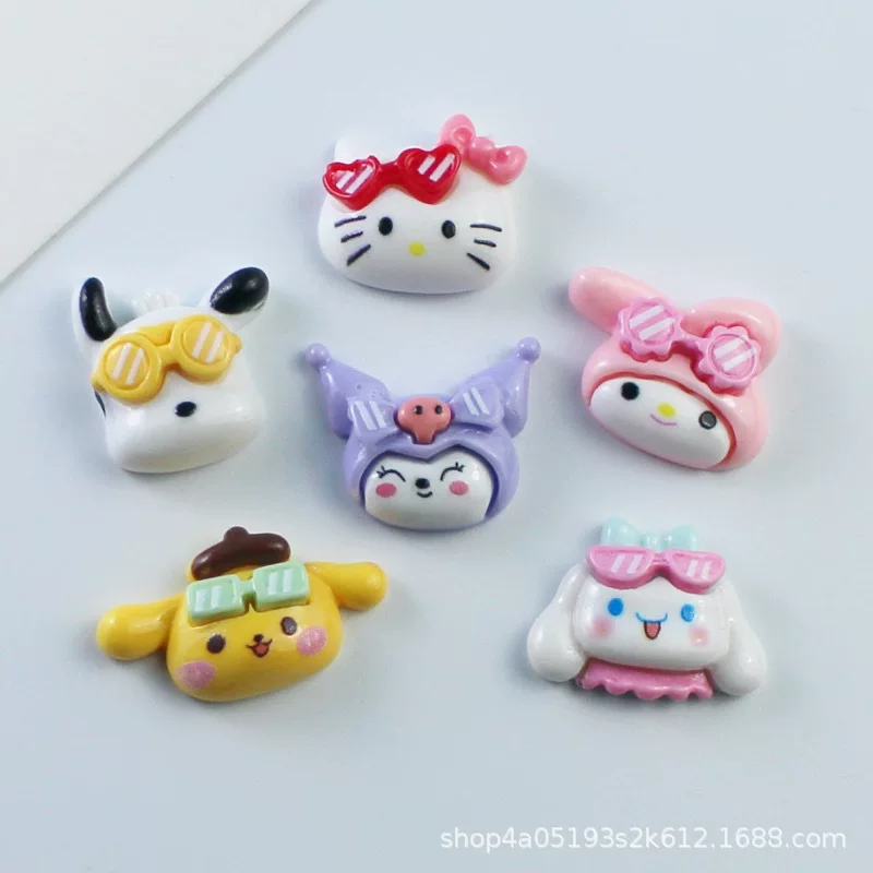 Sanrio, мультяшные солнцезащитные очки с аксессуарами, кремовый чехол для телефона, набор материалов, заколка для волос, аксессуар, обувь, ручной работы