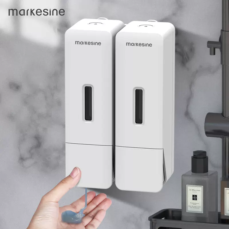 壁挂式皂液器免打孔酒店浴室洗发水沐浴露分装瓶厨房洗手液按压盒