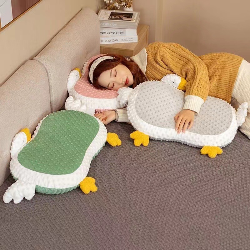 Big Goose Cartoon Pillow Cat Belly Mat Pillow Dormitory Sleeping Single Memory Foam Cervical Support Summer Children's Pillow
