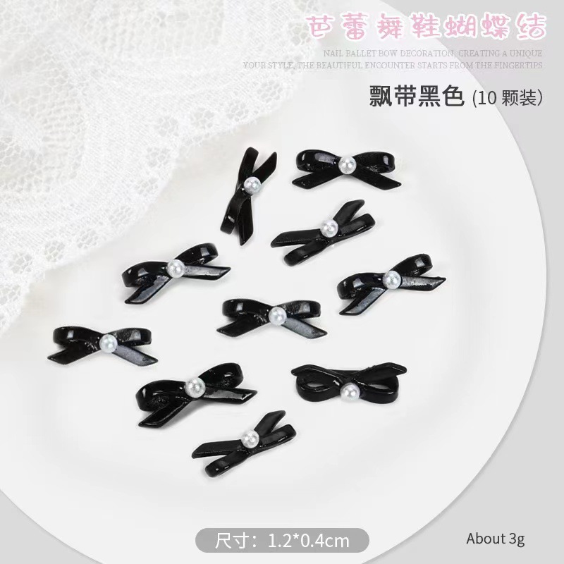 Pequeño libro rojo explosión zapatos de ballet arco flotante joyería de manicura corbata tridimensional 10 paquetes de aleación