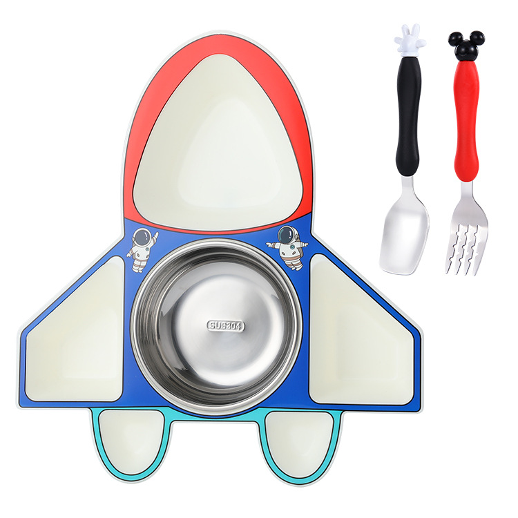 비행기 디너 플레이트 [블루] 디너 플레이트 + 스푼과 포크