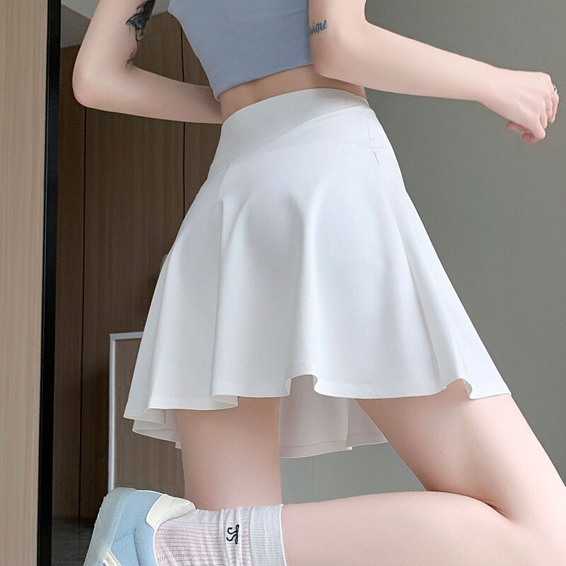 Women's Sports Short Skirt, Summer Two-Piece Anti-Exposure Yoga Skirt, Running Fitness Tennis Badminton Pleated White Skirt Women's Sports Short Skirt, Summer Two-Piece Anti-Exposure Yoga Skirt, Running Fitness Tennis Badminton Pleated White Skirt