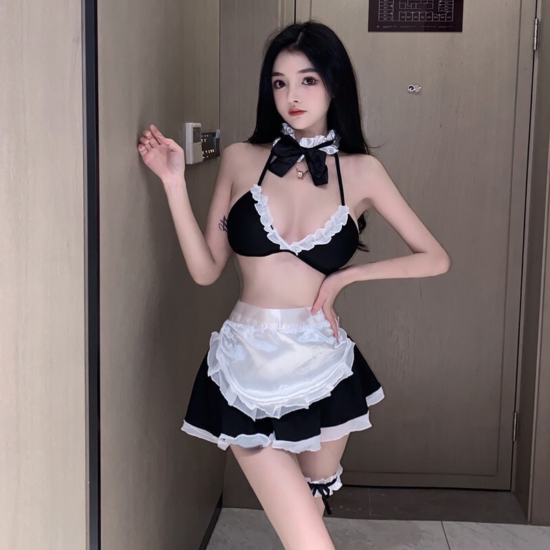 Sexy Lingerie Pure Desire Maid Sexy Cosplay Cute Three-Point Maid Uniform No-Take-Off Outfit