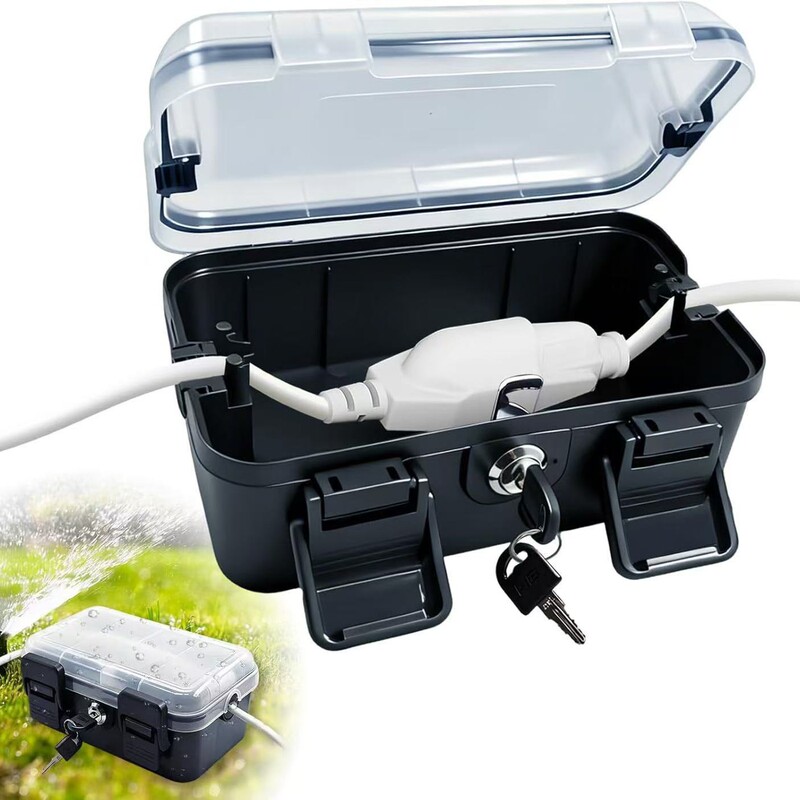New cross-border outdoor single-socket connection extension cord cover waterproof cable junction box power extension cord protection