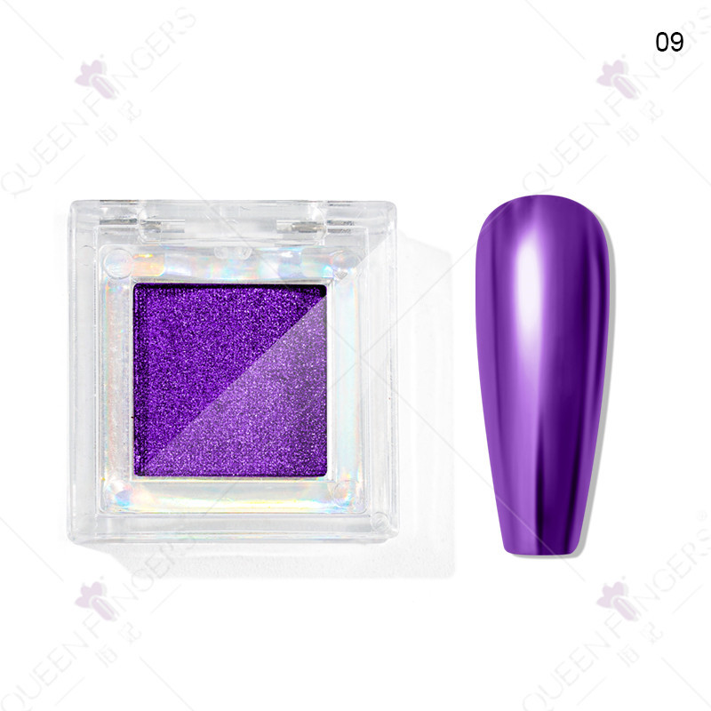 Nuevo brillo de uñas color sólido espejo mágico polvo cuadrado caja brillo láser polvo de titanio polvo de oro polvo de hadas polvo de sombra de ojos en polvo