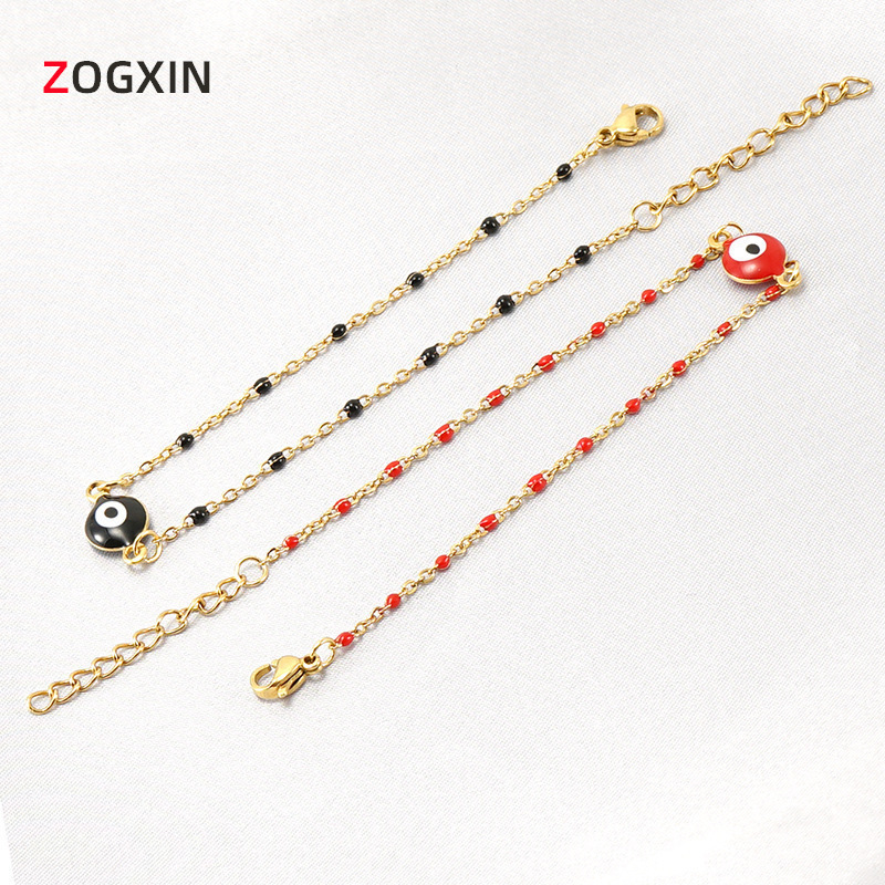Cross-border Turkish Evil Eye Stainless Steel Bracelet Women's European and American Titanium Steel Red Eyes No Fading ins Bracelet