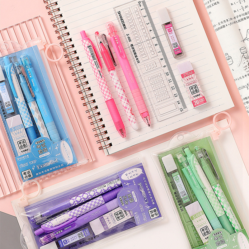 Gel Pen de alta apariencia Examen de prensa especial 2B recubierto traje de lápiz negro chica corazón estudiante pluma de agua