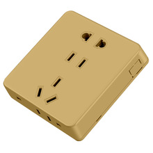金色明裝開關插座大板面板9五孔USB18二十七八27孔明線明盒立體插