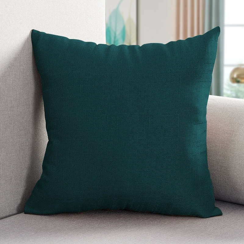 Pillow, big square sofa, cotton and linen, increased thickness