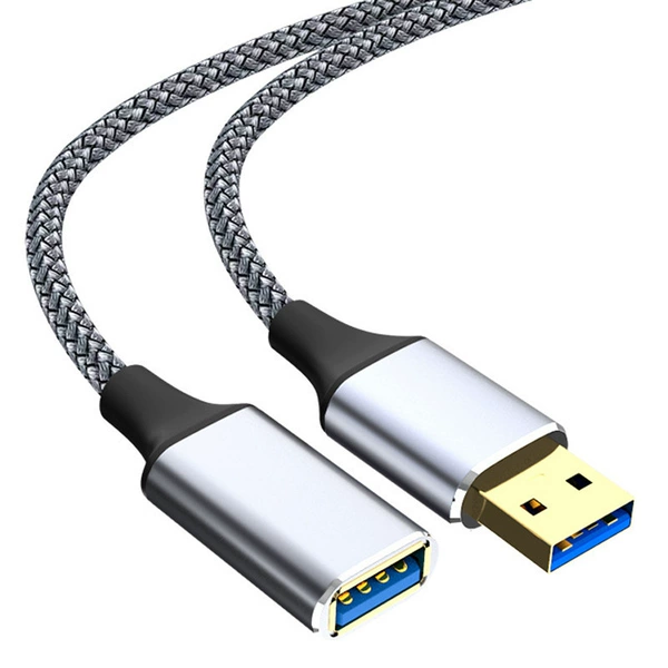 [USB3.0 male to female gray braid