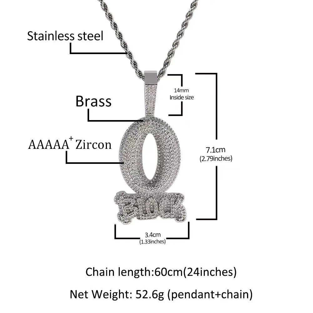 Trend pendant hip-hop стиль с цирконами и надписью, мужское модное ожерелье, аксессуар, инкрустирован Diamonds, простой и элегантный дизайн
