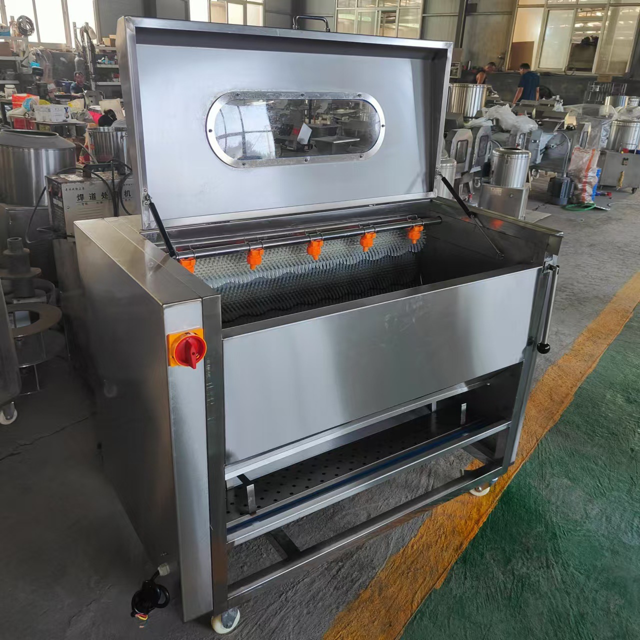 毛辊脱皮机土豆清洗 多功能山药毛辊清洗脱皮机 电动胡萝卜削皮机