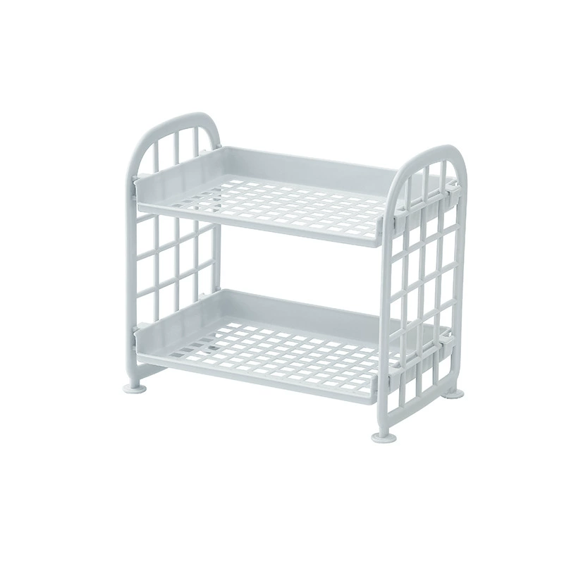 Foldable Cosmetic Storage Shelf, Double-Layer Desktop Organizer, Heart Design, 22×15×4 cm