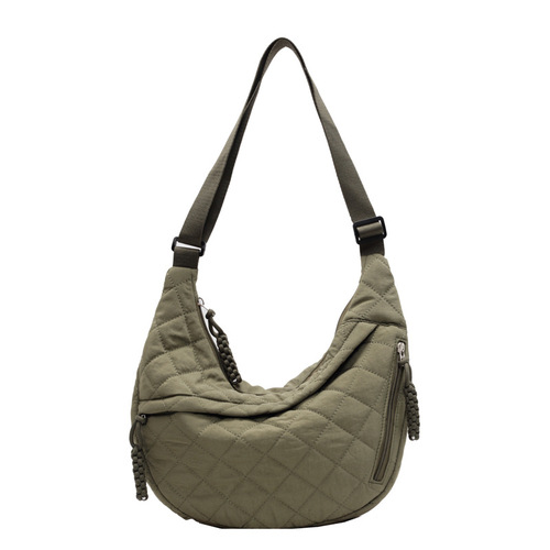 Women's Large Capacity Cotton Puffer Coat Bag 2024 Autumn/Winter New Fashion Railway Canvas Lightweight Commuter Crossbody Bag for Women