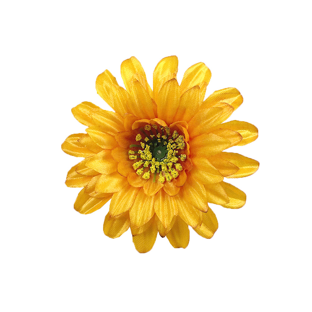 Flores de gerbera brillante DIY pinzas de flores cabeza de flores de fabricación de ropa minoritaria material de decoración de pared