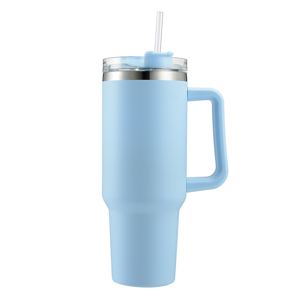 Taza térmica de acero inoxidable 304 de 40oz, vaso de coche con asa y pajita, nuevo modelo Amazon