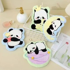 25新型のサンゴのぬいぐるみのパンダのかわいいアニメの子供は手ぬぐいの台所の家庭の吸水の卸売りを拭いて厚くて柔らかいです。
