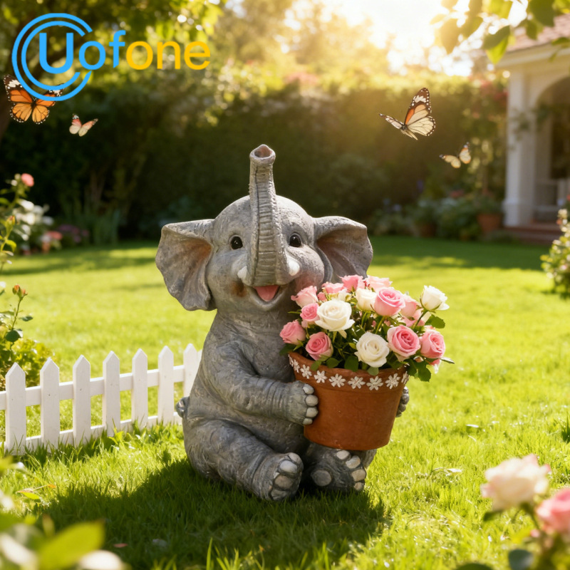 Outdoor garden decoration elephant flower pot ornament resin cartoon animal craft balcony succulent green plant planter Outdoor garden decoration elephant flower pot ornament resin cartoon animal craft balcony succulent green plant planter