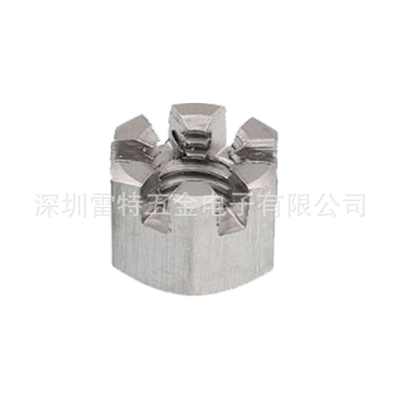 现货供应六角开槽螺母M20*2,碳钢镀锌