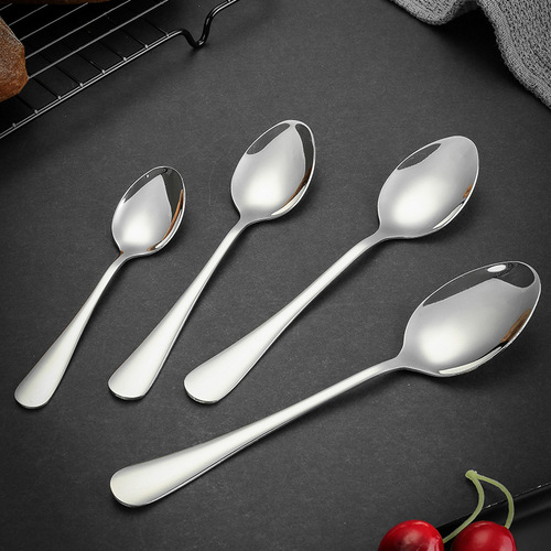 304 stainless steel spoon children's mixing coffee spoon 1010 complete set of western tableware knife, fork and spoon with printed logo hotel