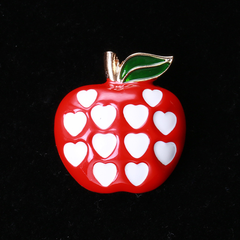 Daily Occasion IG Style Cute Pin Apple Alloy Enamel Women's Brooches