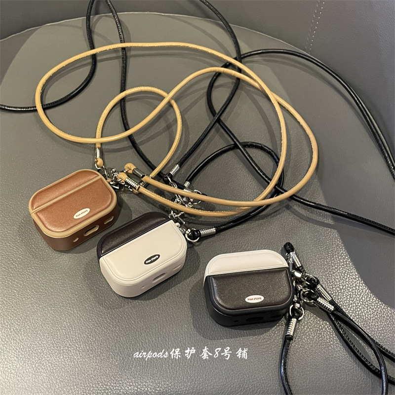 非常にシンプルなレトロな衝突色の皮質の斜め掛け縄はAirPods3/4世代のリンゴのイヤホンの殻の保護カバーのPro2女を適用します。|undefined