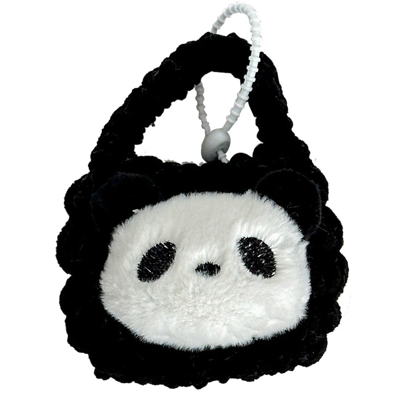 Little Red Book popular panda bag drop-resistant earphone bag protective cover plush mini change storage bag