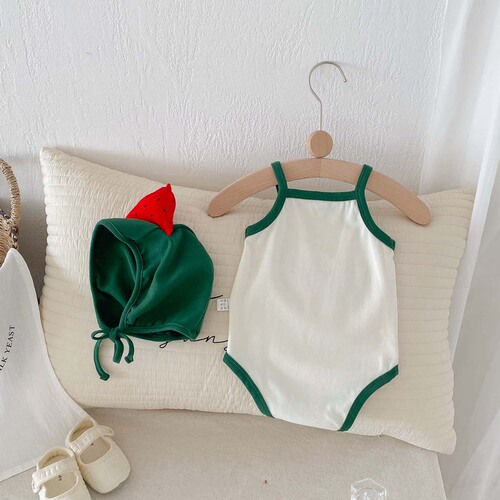 Korean version new baby and toddler unisex cute watermelon style sleeveless crawling suit for summer